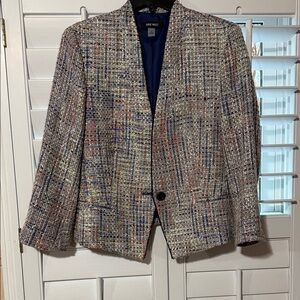 Nine West Multicolor Tweed Blazer